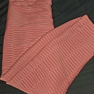 SHEIN Curve Ribbed Pink Leggings